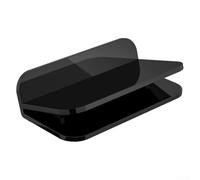 Soportes de altavoces de acrílico transparente con inclinación de 5 grados y almohadillas antivibración diseñados para optimizar el espacio del escritorio y la experiencia de audio (es negro)