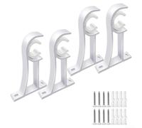 Soportes de barra de cortina de aluminio para montaje lateral superior | Construcción de metal resistente, resistente a la corrosión, se adapta a persianas romanas, fácil de instalar, pared o techo