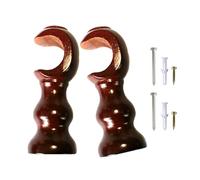 Soportes de barra de cortina de madera resistentes con base redonda Uprgades soportes de cortina de madera para ventanas de 28 mm, soportes de hardware de color madera