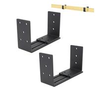 Soportes de barricada ajustables, soporte de barra abierta para refuerzo de puerta de seguridad Soporte en U de acero para puertas o portones que se abren hacia afuera