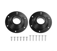 Soportes de base de aluminio para patas de mesa para caravanas y remolques de barco, paquete de 2, 6.5 x 6.5 x 1.77 pulgadas, soporte ligero y compacto con acabado negro/plateado (negro)