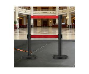 Soportes de cinturón retráctiles, barreras de control de multitudes de 10 pies para líneas de cola, eventos, seguridad pública