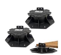 Soportes de cojinetes de madera, cubierta sobre base | 2 soportes de losas de madera ajustables en altura | Pedestales de cojinete de patio, cubierta de pedestal resistente al desgaste, rodamientos de