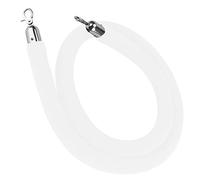 Soportes de cuerda de terciopelo personalizables con ganchos, barreras de cola de 1,2 m para gestión de visitantes en restaurantes, hoteles y cines, color: blanco