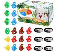 Soportes de escalada para niños, kit de escalada de 18 piezas, juego de agarre de pared texturizado con accesorios de montaje para interior, parque infantil, árbol, pared, exterior, patio, equipo de