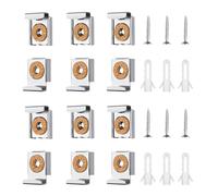 Soportes de Espejos,12 Piezas Colgador de Espejo Clips para Espejo de Baño de Montaje en Espejo Clips, Fijaciones de Espejo, Clips de Espejo, para Baño, Dormitorio y Oficina,con Tacos y Tornillos