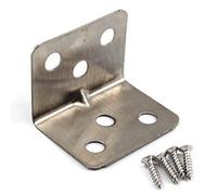 Soportes de esquina de acero inoxidable en forma de L para estanterías de madera, 36 x 26 x 26 mm, 50 unidades