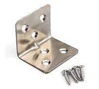 Soportes de esquina de acero inoxidable en forma de L para estanterías de madera, 38 x 30 x 30 mm, 20 unidades