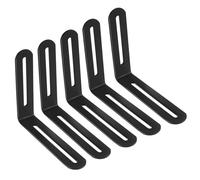 Soportes de esquina en forma de L ajustables, soporte de esquina en ángulo de 120 x 100 mm, soporte de estante de metal, junta de fijación de muebles (paquete de 5, negro)