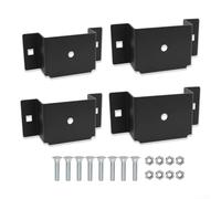 Soportes de estaca de remolque de metal para postes de madera de 2 x 4 pulgadas, kit de soporte de riel de camión plano negro con pernos, paquete de 4 soportes de carga resistentes