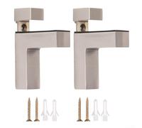 Soportes de estante ajustables de aleación de zinc, 2 unidades, diseñados para estantes de vidrio y madera con abrazaderas seguras para una organización segura y eficiente (B)