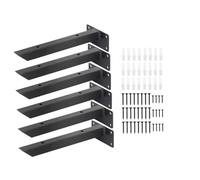 Soportes De Estante De Alta Resistencia,6X Soporte Estanterías Flotante Montados En La Pared De Metal De Hierro, Escuadra Estantería Ocultos Invisibles Que Incluyen Tornillos(20cm)