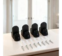 Soportes de estante de vidrio ajustables para vidrio de 3 mm a 22 mm de grosor, soportes de estante de aleación de zinc, acabado cromado pulido, paquete de 4 - para Bookca (negro)