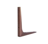 Soportes de estante madera nogal negro, soporte maciza, carga pesada, estantes flotantes montados en la pared, esquina for el hogar, 2 uds Para Montaje