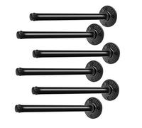 Soportes de estante - Soporte flotante de pared de metal industrial resistente, soporte en L de hierro rústico con borde para estantes abiertos de 8 pulgadas - Paquete de 6 incluye herrajes - Varios