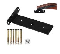 Soportes de estante suspendidos, soportes para estantes de escritorio | Soportes de estante de carga pesada - Soportes decorativos en L para estantes resistentes, negro rústico, soporte invisible para