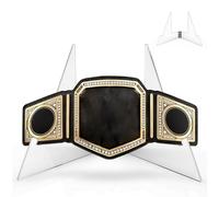 Soportes de exhibición de platos, soporte acrílico plegable, soporte de cinturón transparente ajustable, resistente exhibición multiusos para platos, trofeos, medallas, coleccionables, fotos de lucha