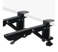 Soportes de extensión de escritorio sin perforación, soporte de reposamanos plegable, soporte de teclado de metal con de montaje de pinza en C para sala de ordenador, sala de estudio
