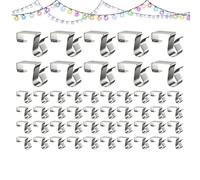 Soportes de Fijación para Guirnaldas Luminosas de Navidad,Soporte De Abrazadera Resistente Al Viento Cincuenta Piezas - Sujetadores Para Guirnaldas Luminosas Al Aire Libre, Para Terraza Pared Techo