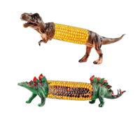 Soportes de maíz de dinosaurio para brochetas de maíz a la parrilla y mazorcas, divertido soporte de mazorcas de maíz Dino con puntas de acero inoxidable, utensilios de cocina únicos (2-H)