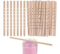 Soportes de Mecha de Vela de Madera,50 Piezas Barras de Mecha de Vela,7 Agujeros Dispositivo de Centrado de Mechas de Vela Dispositivos de Centrado para Suministros de Fabricación de Velas
