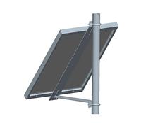Soportes de montaje en poste para panel solar de 30 W a 60 W, soportes de aluminio de un solo módulo, estantes de montaje resistentes con kit de herramientas, montaje de inclinación de 45 grados en