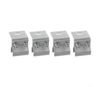 Soportes de montaje para panel solar, 4 clips de techo de aleación de aluminio anodizado para sistema solar fotovoltaico en casa de caravana, barco, plata (4 piezas)