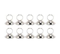 Soportes de número de tabla, 10pcs Lugar del soporte de la tarjeta Nombre del menú Menú Clips Memo Note tarjetas Soporte de alambre de metal Pantalla para boda (Plata)