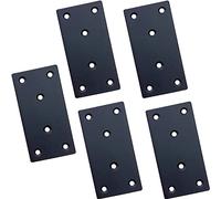 Soportes De Placa Plana Pletinas De Acero De Esquina Planos Inoxidable Placas De FijacióN De Metal Plano - 5 pcs 100 x 50 x 2 mm Pata de montaje Reparación Fijación estante mueble(negro)