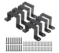 Soportes de poste resistentes de 4 x 4 que proporcionan un soporte sólido de valla con revestimiento resistente a la intemperie y material de acero robusto (8 piezas)