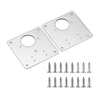 Soportes de reparación para bisagras de acero inox Hinge Repair Fixing Plate For Furniture Cabinet Door Hinges With Screw 1/2/4 set(2 set)
