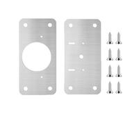 Soportes de reparación para bisagras de acero inox Stainless Steel Hinge Repair Plate With Holes Silver For Cabinet Door Furniture 2/8 Pcs(2pcs)