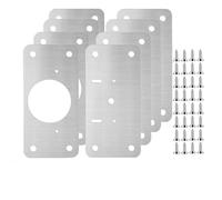 Soportes de reparación para bisagras de acero inox Stainless Steel Hinge Repair Plate With Holes Silver For Cabinet Door Furniture 2/8 Pcs(8pcs)