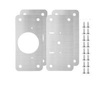 Soportes de reparación para bisagras de acero inox Stainless Steel Hinge Repair Plate With Holes Silver For Cabinet Door Furniture 2/8 Pcs(4pcs)