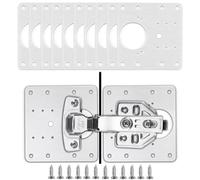 Soportes de reparación para bisagras de acero inox Stainless Steel Silver Cabinet Hinge Repair Plate 9x5cm/9x9cm 1-5 Pcs(9x5cm 4pcs)