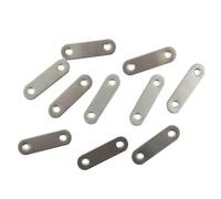 Soportes de reparación rectos de acero inoxidable resistentes, 10 unidades, soportes de fijación planos para proyectos de refuerzo de madera y metal (56 x 16 mm)