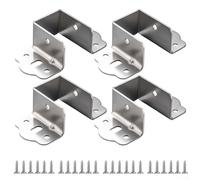 Soportes de riel de cama en forma de U, paquete de 4 bisagras de soporte de metal resistente para marcos de cama de madera, compatibles con listones de 32/35/40 mm, construcción de acero laminado en