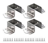 Soportes de riel de cama en forma de U, paquete de 4 bisagras de soporte de metal resistentes para marcos de cama de madera, compatibles con listones de 32/35/40 mm galvanizados (plateado 35 mm)