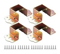 Soportes de riel de cama en forma de U, paquete de 4 bisagras de soporte de metal resistentes para marcos de cama de madera, compatibles con listones de 32/35/40 mm galvanizados (dorado 40 mm)