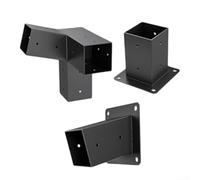 Soportes de soporte inclinados para pérgola de techo para instalación de marco de madera de 4 x 4 pulgadas (juego izquierdo de 15°)