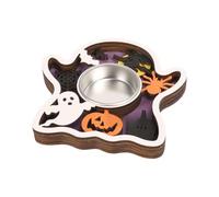 Soportes de velas de Halloween | Mesa de madera Centros | Portavelas de mesa interior | Adecuado para oficina, sala de estar, dormitorio, cocina, mesa, estante, armario, comedor