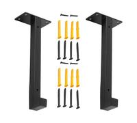 Soportes decorativos en L para estante de cocina y sala de estar con revestimiento negro a prueba de óxido, soportes resistentes