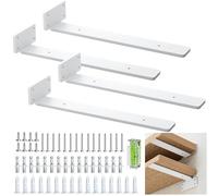 Soportes Estanterias 4 Soportes De Pared Para Estantes, Soportes De Estante blanco, Soportes En L De Metal Resistente Para Montaje En Pared (Negro, 30 Cm/12 Pulgadas)