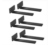 soportes flotantes para estantes de 12 pulgadas, resistentes, de 1/5 de pulgada de grosor, color negro
