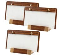Soportes Papel Menús Mesa, Mini Portapapeles A4, Portapapeles Pequeños Base Madera, Soporte Exhibición Número Mesa, Letrero Madera Maciza for Restaurantes Hoteles(3pcs,Meeting sign)