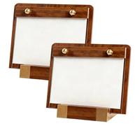 Soportes Papel Menús Mesa, Mini Portapapeles A6, Portapapeles Pequeños Base Madera, Soporte Exhibición Número Mesa, Letrero Madera Maciza for Restaurantes Hoteles(2pcs,Horizontal(A4))