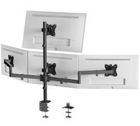 Soportes para 4 Monitores 17"-27", Soporte de Escritorio Ajustable para Pantallas LCD LED, Configuración Vertical, Capacidad Máxima 10 kg por Brazo, VESA 75/100, Negro
