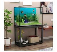 Soportes Para Acuarios, Soporte Antideslizante Para Pecera, Soporte De Metal Para Pecera De Reptiles, Estante De Almacenamiento De Doble Capa, Para Uso En El Hogar, Dormitorio(Black-B,65x40x50 cm)