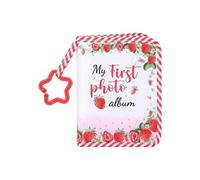 Soportes para álbumes de fotos - Poliéster, Soportes para álbumes de fotos para niños, respetuosos con la piel | Libro familiar con diseño encantador en forma de fresa, kit de huellas de neona