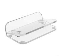 Soportes para altavoces de escritorio, con inclinación de 5° y almohadillas antivibración, 12 cm, diseño transparente y negro que ahorra espacio (es transparente)